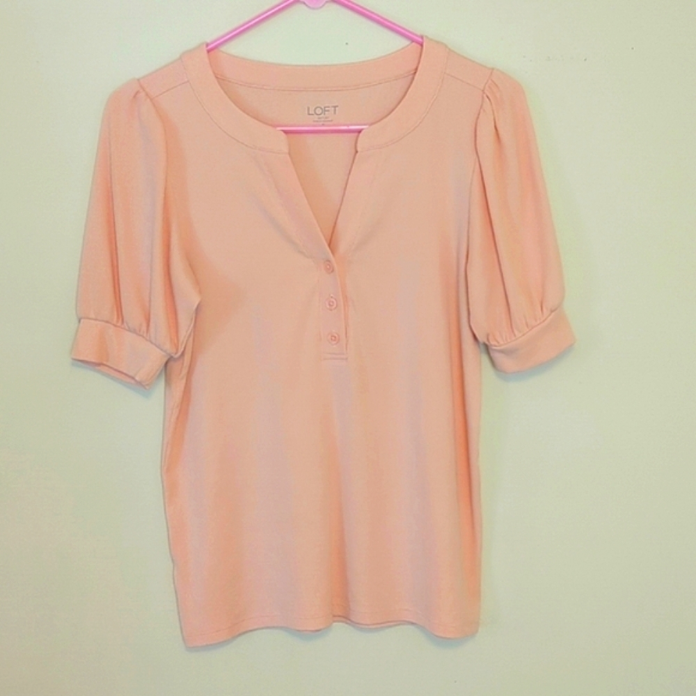 Loft Ribbed Henley Blouse - Picture 2 of 6
